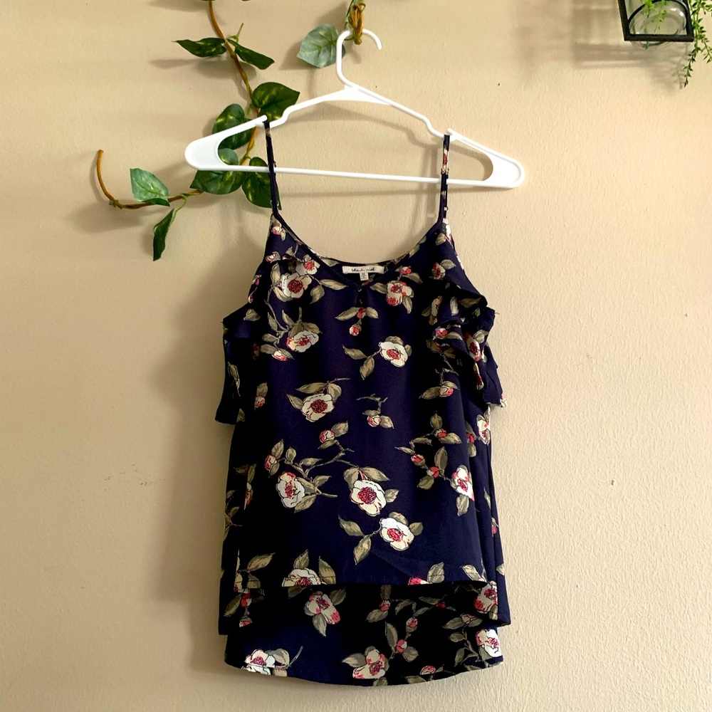 Spaghetti strap floral tank